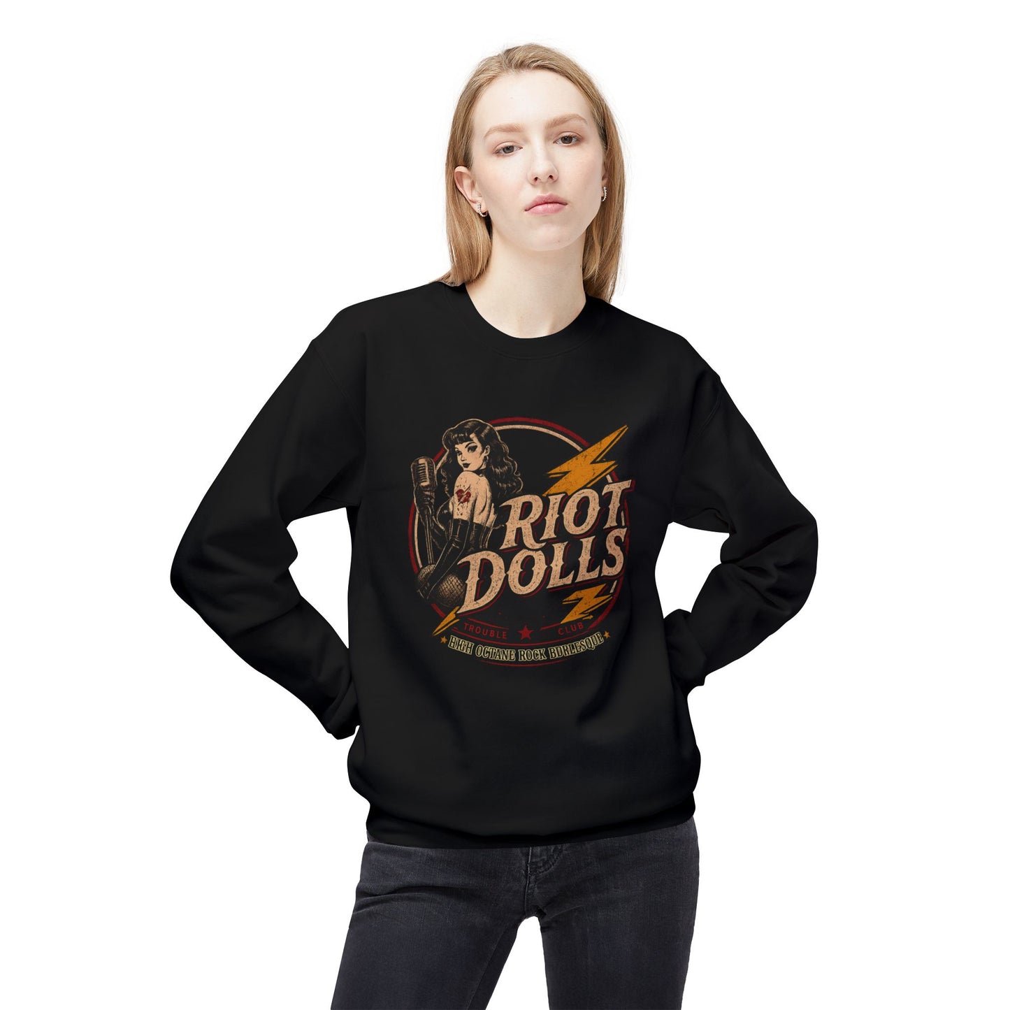 Pin Up Midweight Softstyle Fleece Crewneck Sweatshirt